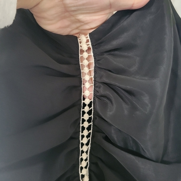 Parker Ruched Eyelet Asymmetrical Sheath Dress in Black Size XS - Picture 9 of 13